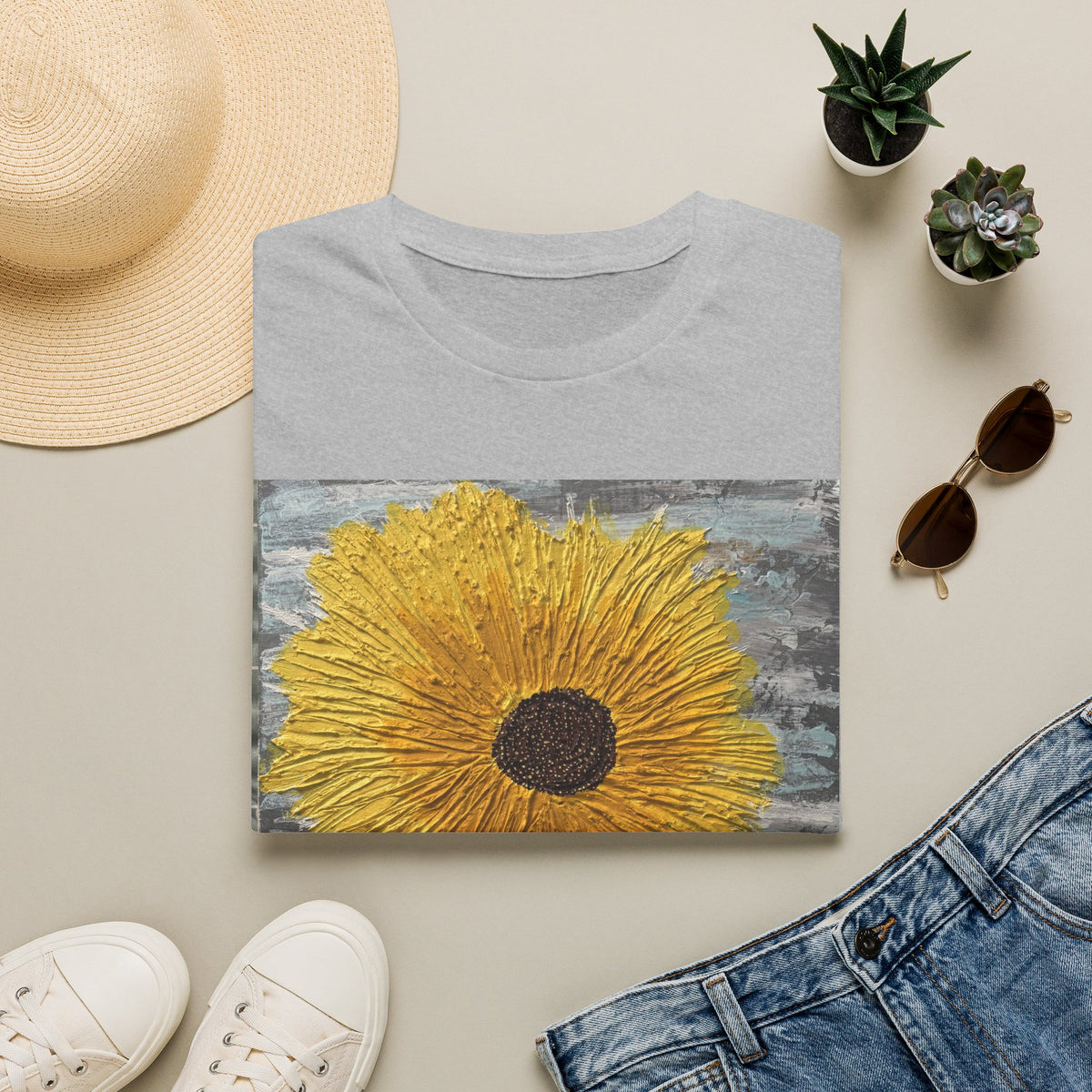 Sunflower Art T-Shirt — Bold Yellow Floral Graphic Tee