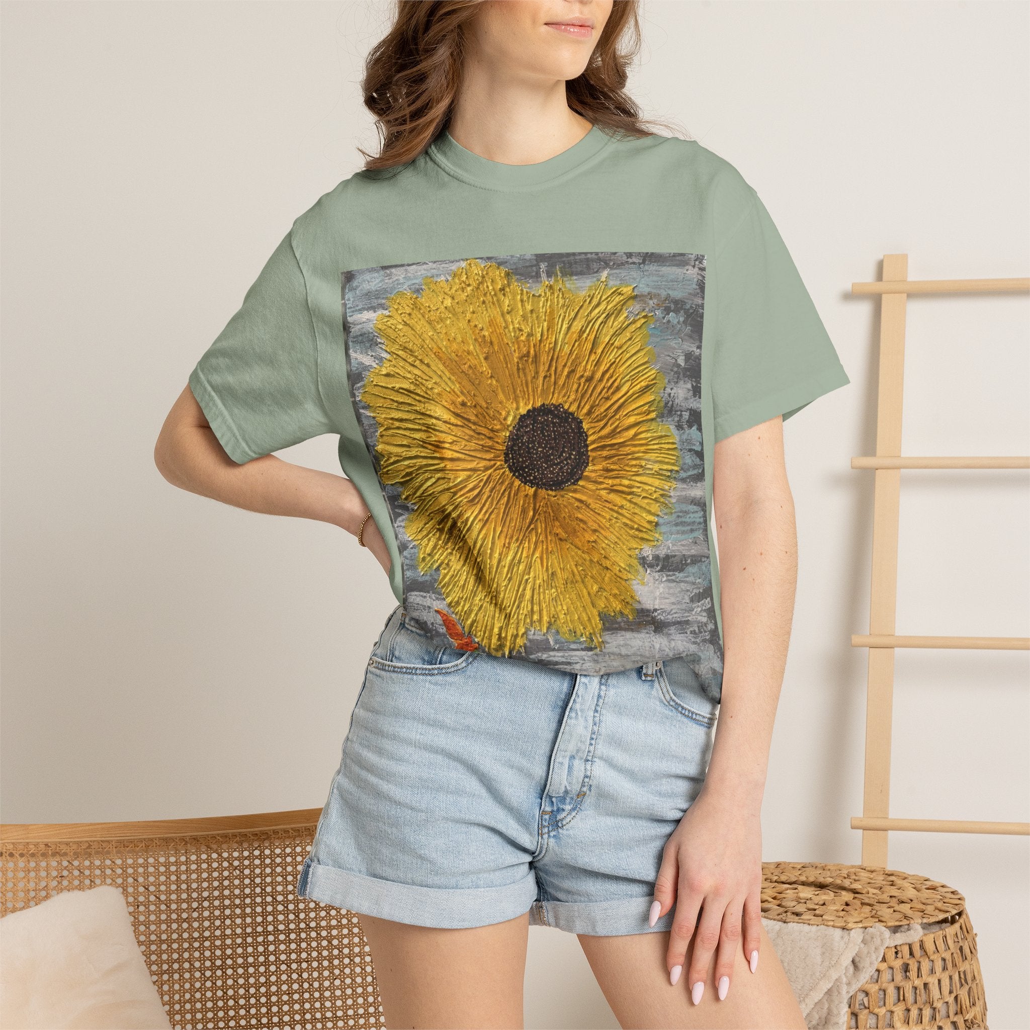 Sunflower Art T-Shirt — Hand-Painted Floral Graphic Tee